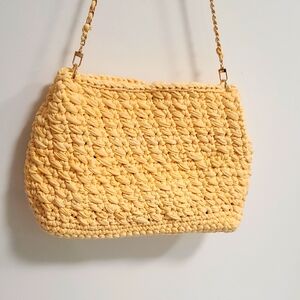 Elegant Cream Handmade Crochet Women Bag Purse